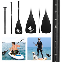 3-Piece Single Head Paddle Adjustable Length Kayak Boat Paddle Aluminum Alloy Detachable SUP Paddle for Canoe Kayaking