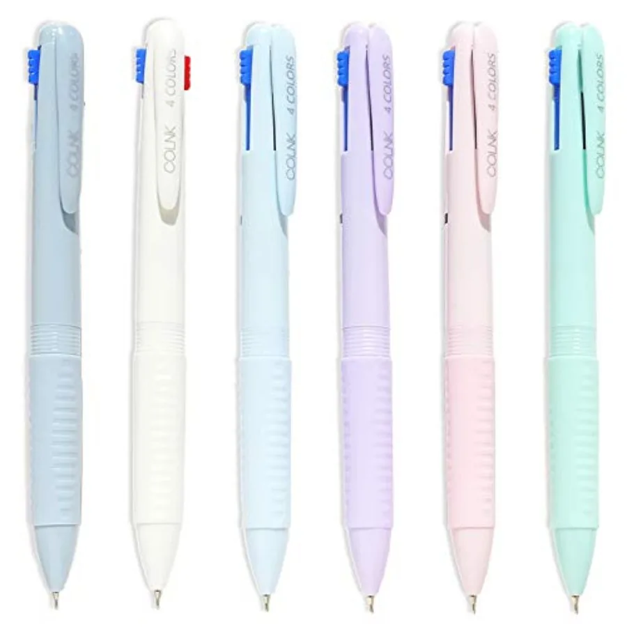 

Multicolor Ballpoint Pen 0.5, 4-in-1 Colored Pens Fine Point, Ballpoint Gift Pens for Planner Journaling, Assorted Ink, 6-Count