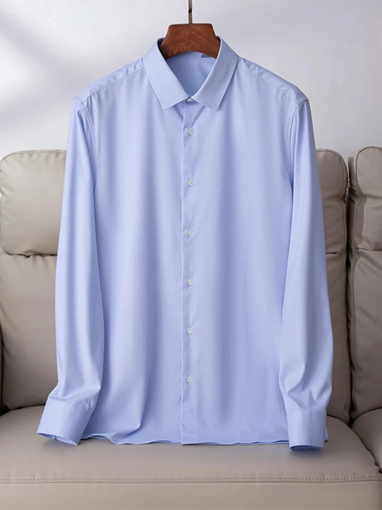 

Повседневная мужская рубашка с длинным рукавом, стандартного кроя, для ежедневной носки, дышащая, из смесового полиэстера, весна-лето, новинка Sle Cimen Liangpin