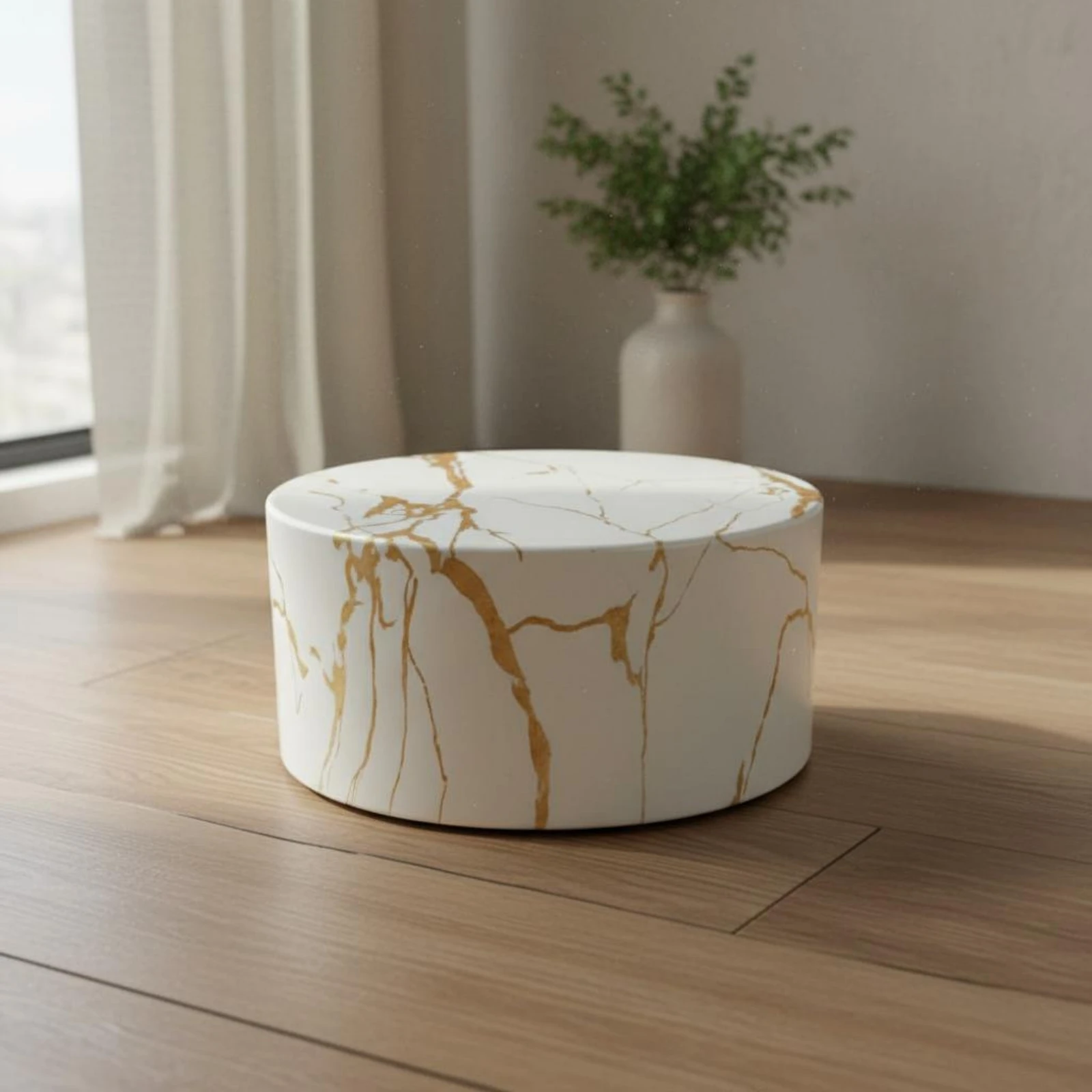 Round Display Pedestal Luxury Aesthetic Cylindrical Display Riser Centerpiece Base Versatile House Decoration Long-Lasting