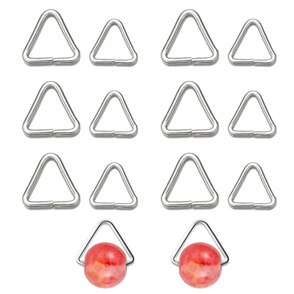 100Pcs Stainless Steel Triangle Clasps Buckle Connector Open Jump Rings For DIY Earrings Bracelet Necklace Jewelry Making Crafts