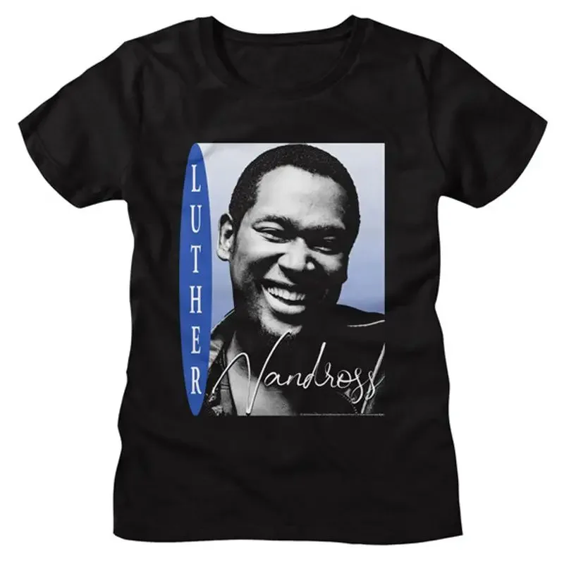 Luther Vandross Big Smile Bust Photo Women's T Shirt R B Soul Tour Music Merch