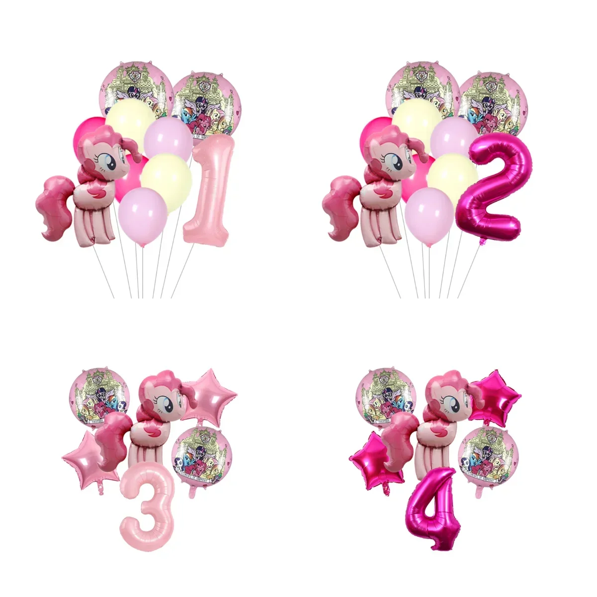My Little Pony Birthday Balloon Bouquet Globos Set, Colorful Pony Balloons for Girls Birthday Party Backdrop Decor