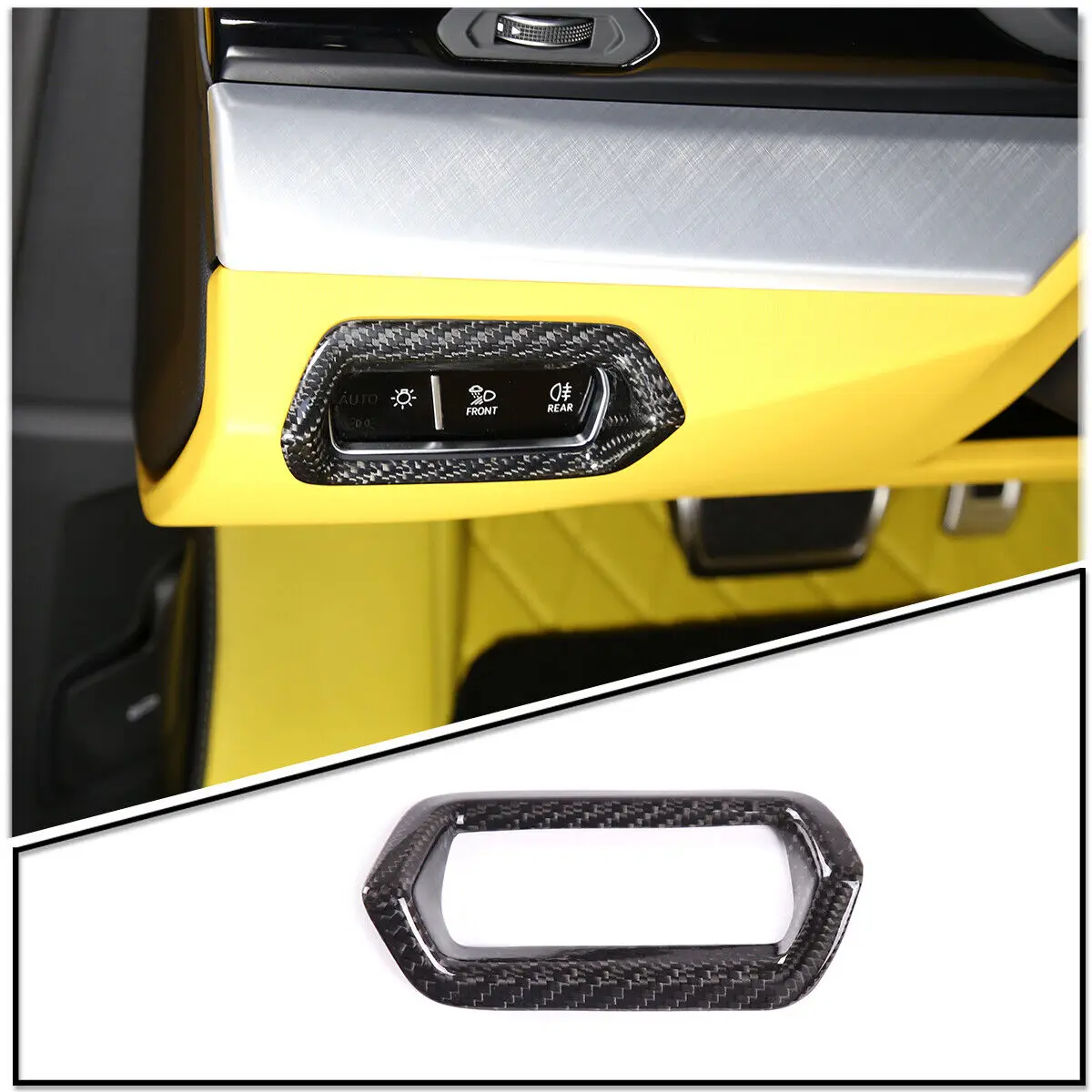 

Real Carbon Fiber Car Headlight Light Switch Control Panel Cover Trim Car Styling Accessories For Lamborghini URUS 2018-2021