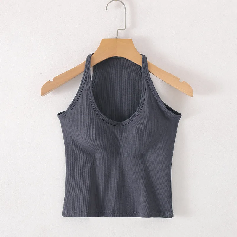 

Chest Pad Sexy Sleepwear Bottoming Shirt New Modal One Piece Pajamas Top For Women Bra Summer Sleepwear Vest Sling T-shirt