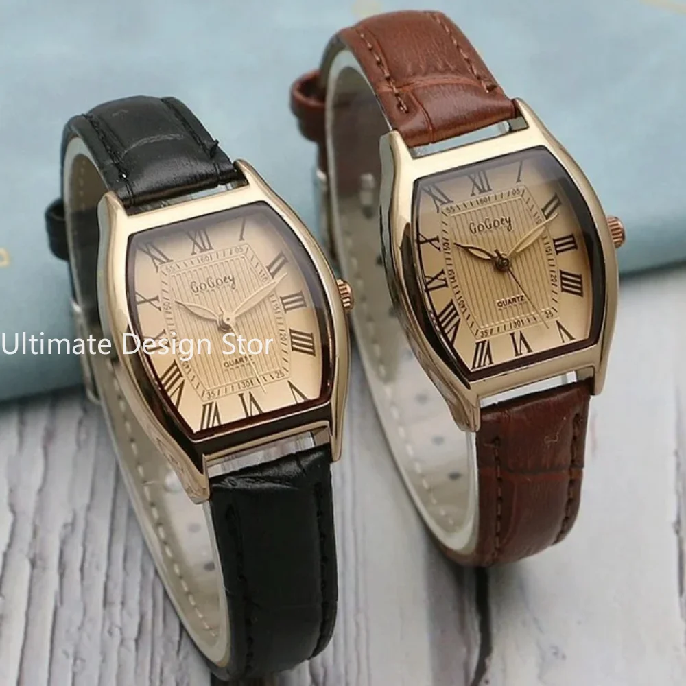 Watch for Women Small Ladies Wristwatches Brown Retro Vintage Leather Bracelet Watch Black Quartz Wristwatches Reloj Mujer