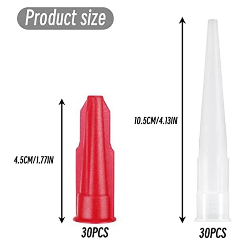 30 Pieces Plastic Caulk Nozzles Caulk Gun Replacement Caulk Saving Cover Caulk Nozzles Applicator