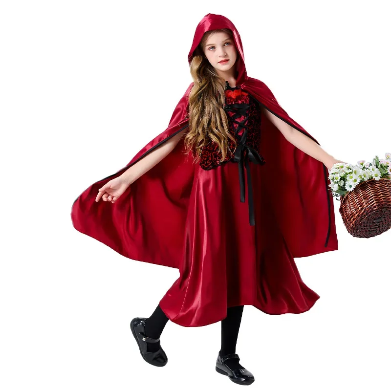 Cosplay Kleine Rode Kap Kostuum Fancy Maskerade Vampier Kostuum