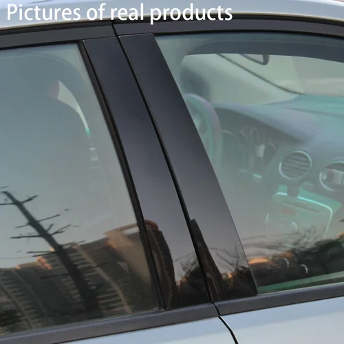 Imagen 2 del producto Para Nissan Qashqai J11 2016 2017 2018 2019 2020 negro PC puerta de coche ventana columna media decoración embellecedora tira pegatinas de protección