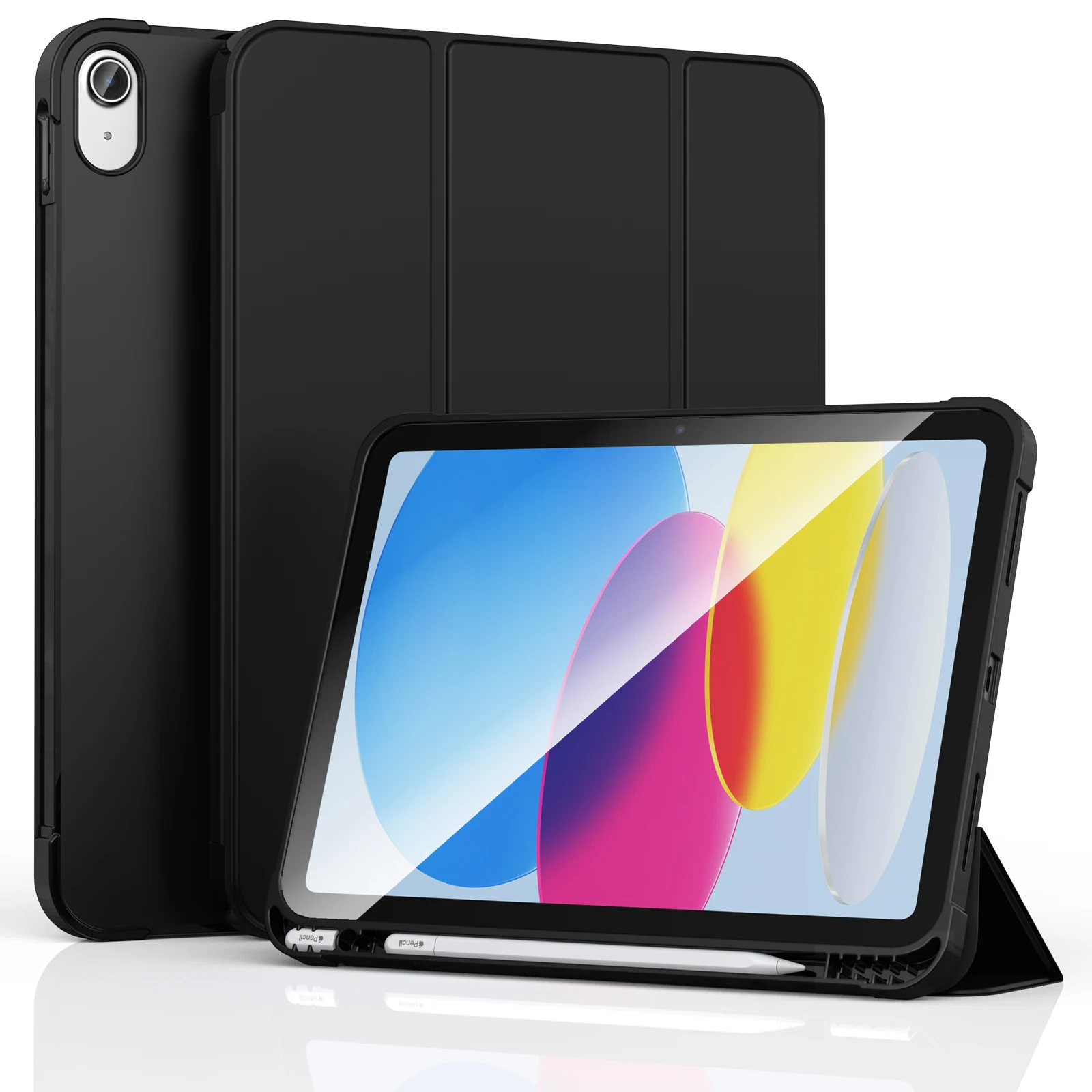 Cases For iPad (A16) 11th Gen 11-in 2025 Soft PU Protective Cover for iPad 10th Gen 10.9-in 2022 Shell Smart Case with Pen Holde