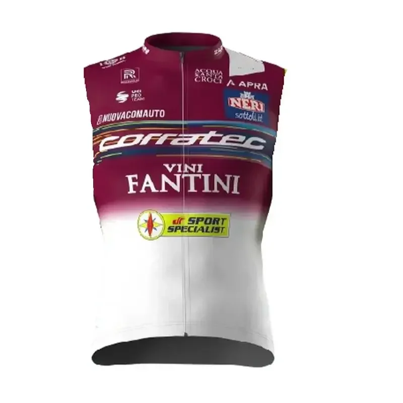 

Windproof 2024 Corratec Vini Fantini Team Sleeveless Cycling Jacket Vest Gilet Mtb Clothing Bicycle Maillot Ciclismo