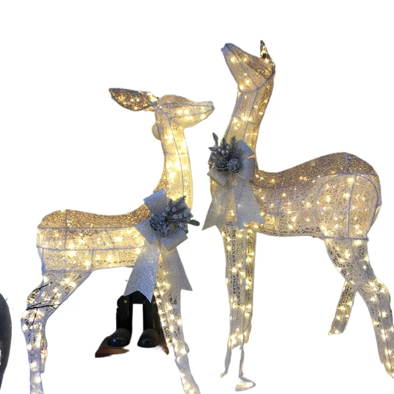 

Christmas luminous deer, hotel shopping mall window decoration mother and son deer ornaments
