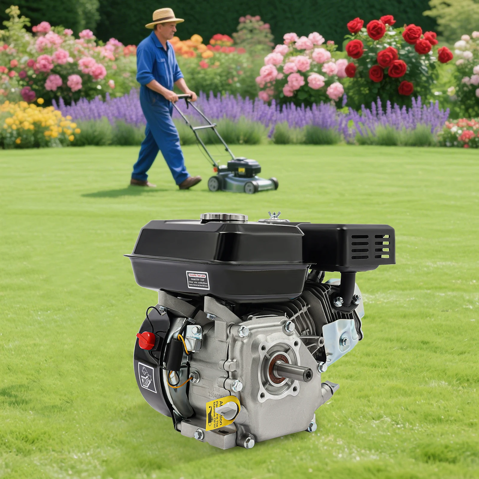Moteur à essence 7,5 CV, 4 temps 212 cm³ OHV, arbre horizontal 20 mm