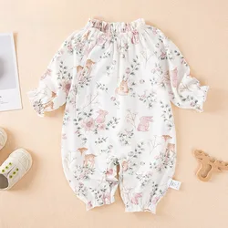 All Seasons Daily Baby Girl Romper Long Sleeve Print Floral Jumpsuit for Newborn-9M