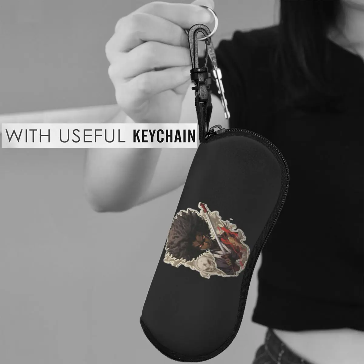 アフロサムライシェルメガネケースポータブルサングラスボックス女性男性ソフト眼鏡バッグポーチ