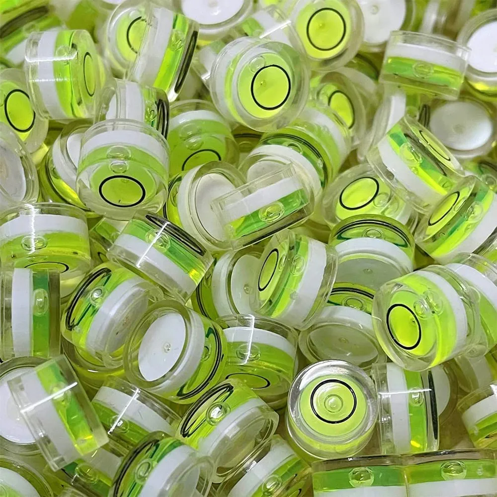 10Pcs Mini Bubble Spirit Level 10X6mm Circular Bullseye Bubble Levels for Leveling Tripod Telescope 10X6mm, Non-Adhesive