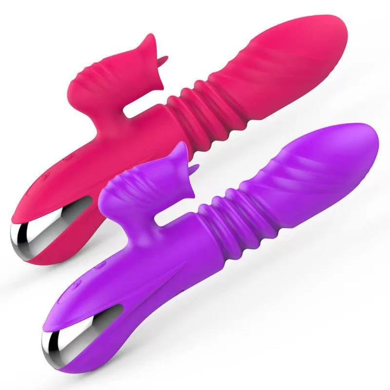 Consolador vibrador femenino con calefacción y lengua retráctil para lamer el clítoris, estimulador del punto G, productos para adultos, Juguetes sexuales