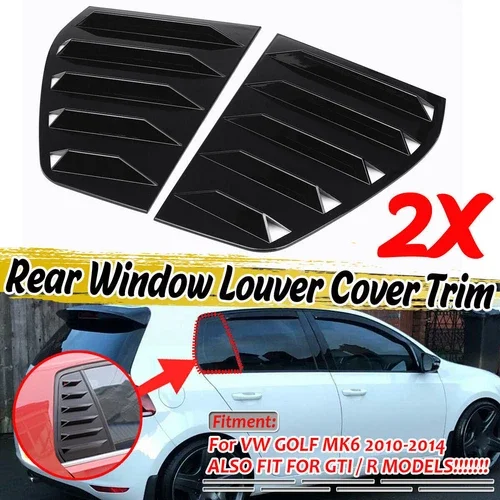 Window Shutter Cover Louver Air Vents Rear Side Trim Spoiler For VW Golf 4 5 6 7 MK4 MK5 MK6 MK7 MK7.5 MK8 Replacement Part