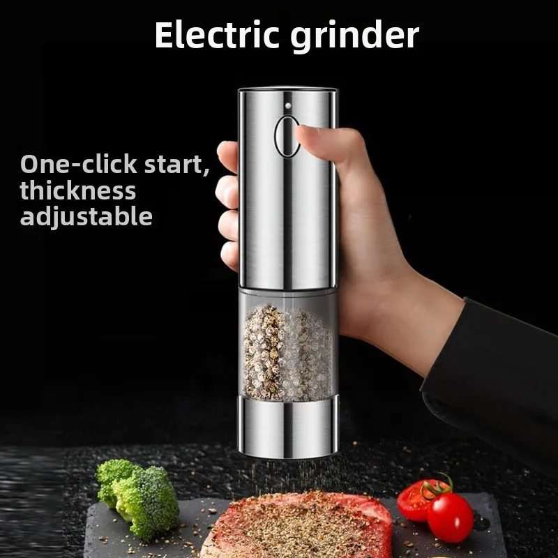 

Electric Pepper Grinder for Black Pepper, Sichuan Pepper, and Sea Salt Battery-Operated Seasoning Grinder Bottle for Home Use