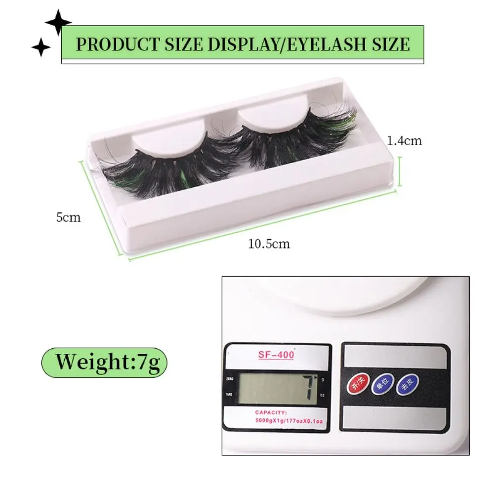 大きな自然な長い装飾的なまつげ、クリスマスのつけまつげ、ふわふわのスパンコール、カラフル、1ペア