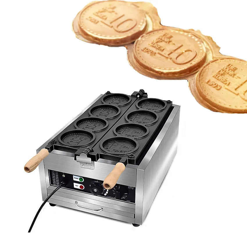 

Commercial Electric Coin Waffle Machine Aluminum Alloy Non-stick Waffle Maker Machine Electric Gas Cheese Coin Waffle Maker