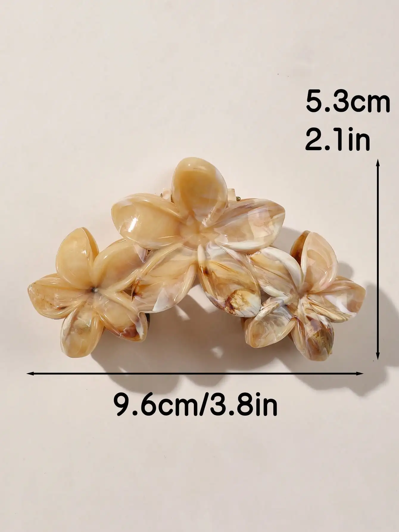 2 Stück hawaiianische blaue graue Saphir-Marmor-Blumen-Haarklammer für Frauen, Hai-Clip, böhmische Haar-Accessoires, Farbverlauf-Haarnadeln – Detail 6
