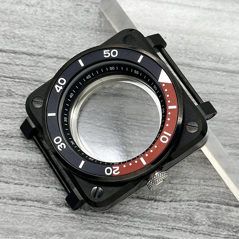 42mm Schwarzes Quadratisches Piloten-Cockpit-Gehäuse Saphirglas Passend für NH34 7S 4R NH35 NH36 Uhrwerk 28,5mm Zifferblatt Uhrenmodifikation – Detail 2