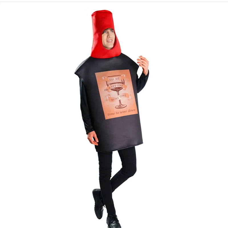 Cosplay Beer Bottle Costume Cheese Halloween Costumes for Women and Men Couple Clothing Adult Comedy Performance Party Funny