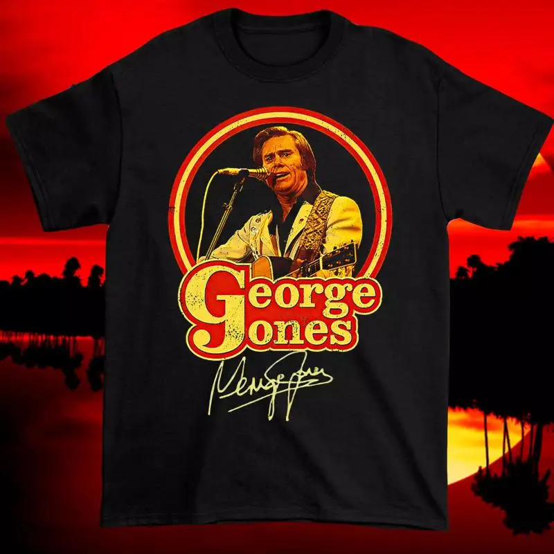 Singned George Jones T Shirt Size S To 4Xl Black Cotton Webp