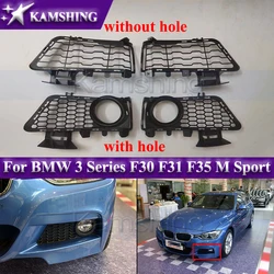 Kamsing 1pair Front Bumper Foglight Frame For BMW 3 Series F30 F31 F35 M Sport 2012-2018 Fog Light Grille Foglamp Cover