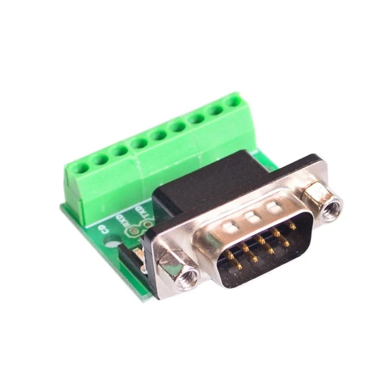 

DB9 RS232 Serial to Terminal Female Adapter Connector Breakout Board Black+Green