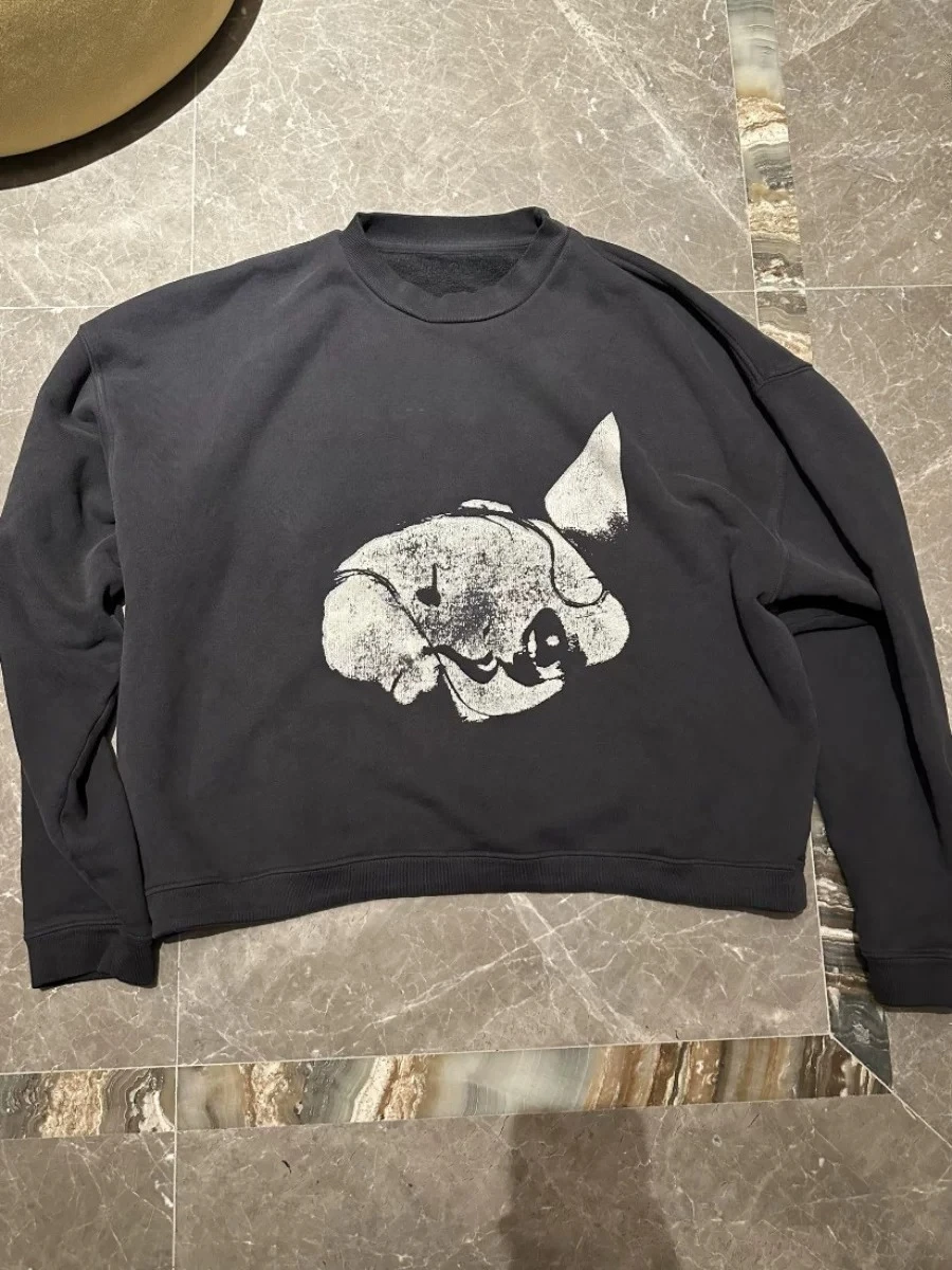 ER/D 23FW Sleeping Magic Sound Do Old Woman Face Pullover Crew Neck Boxy Sweater