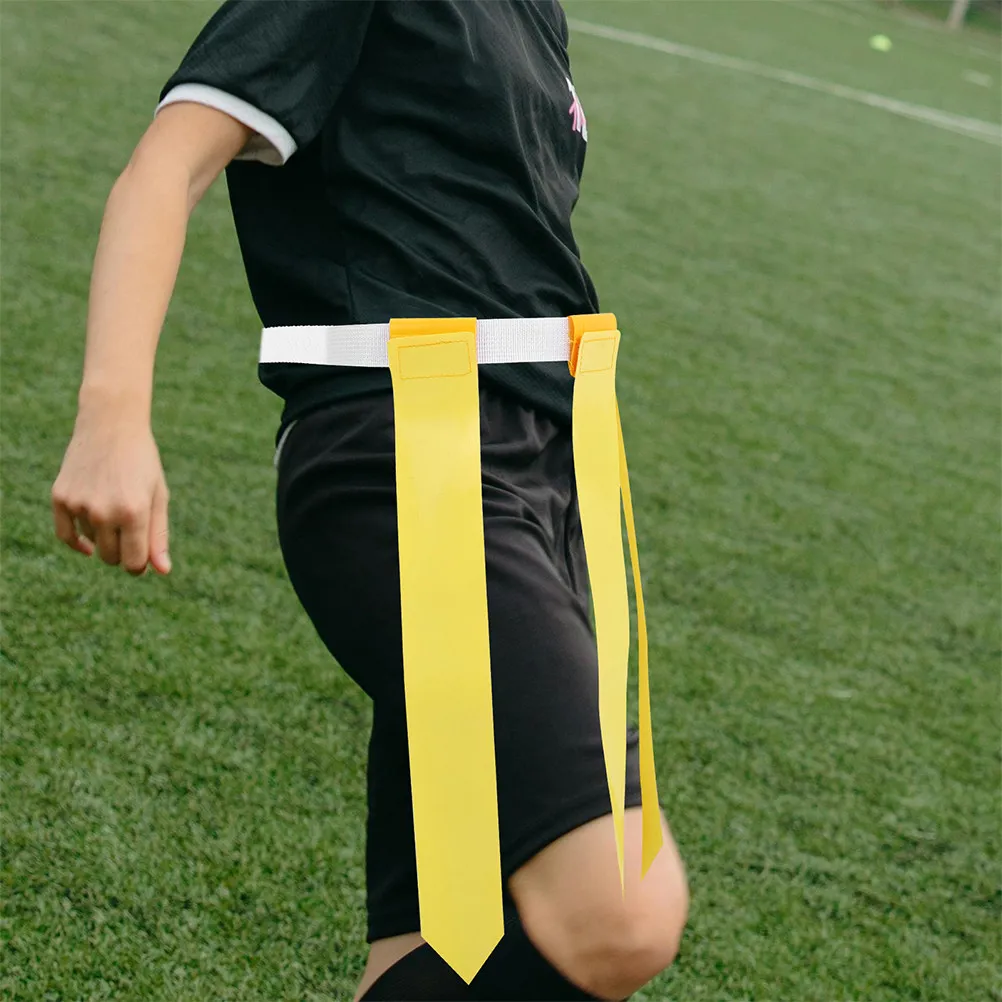 4Pcs Football Flag Belt Multi-Use Lightweight Reusable Waist Flag for Football Rugby Outdoor Sports Training Parties Reunions