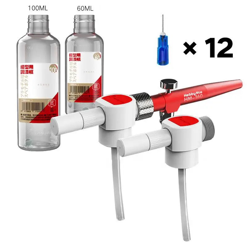 

For Artist Crafts HM-160 Wash Free Airbrush Kit with Self-returning design for Fast nozzle cleaning Wash Free Air Brush Modular