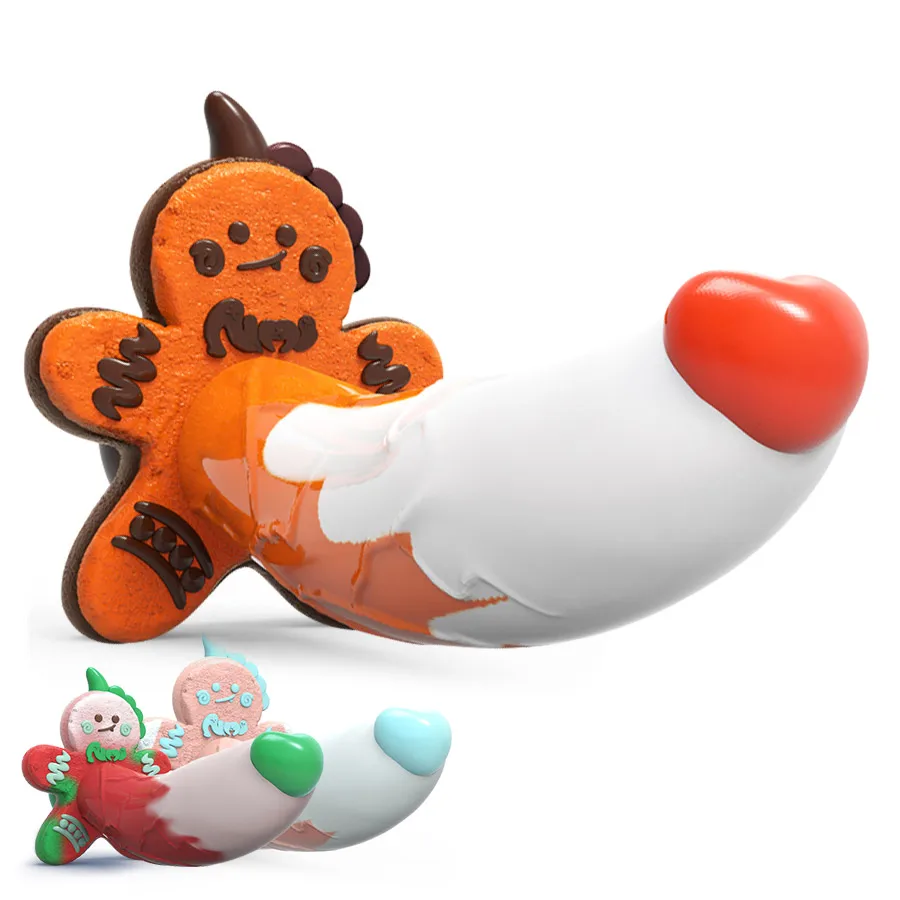 Monster Dildo Silicone Fantasy Colourful Cute Dildo Gingerbread Man Strong Suction Cup Dragon Dildo Anal Plug Sex Toys For Women