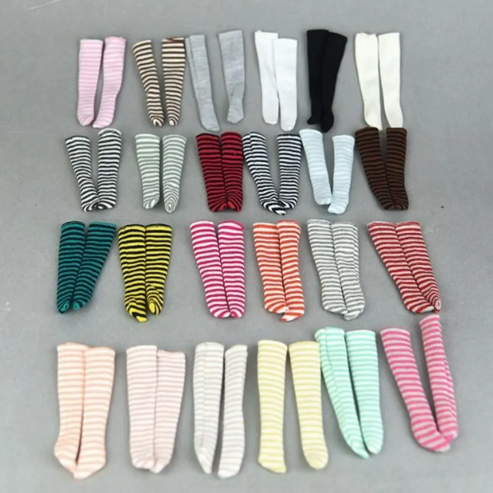 1Pair 1/6 Doll Stripe Socks Doll Stocking Clothes Dollhouse Decoration Toys Children Girl Gift DIY Doll Accessories