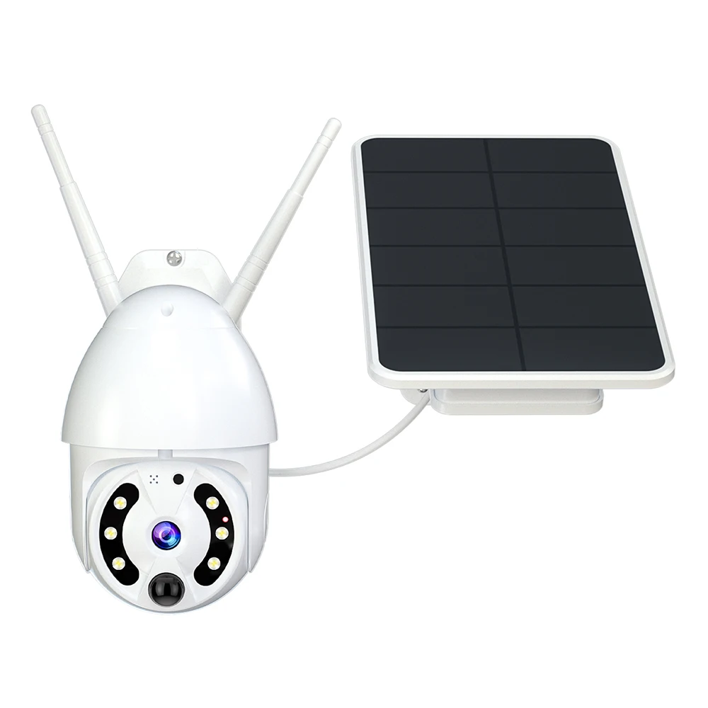 8W Solar Panel Power 4g Solar PTZ Camera 2MP HD Color Night Vision Indoor Outdoor 4g Wifi IP PTZ Dome Cameras CamHipro