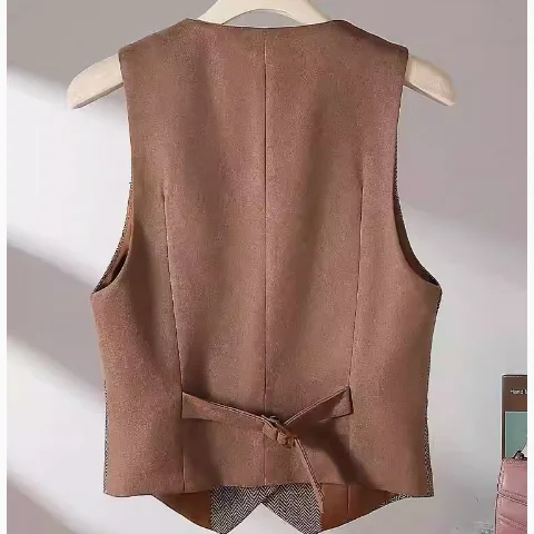 This Year Popular Temperament Is Good-looking Popular Fashion Autumn and Winter New Sleeveless Vest for Women Old Money Style