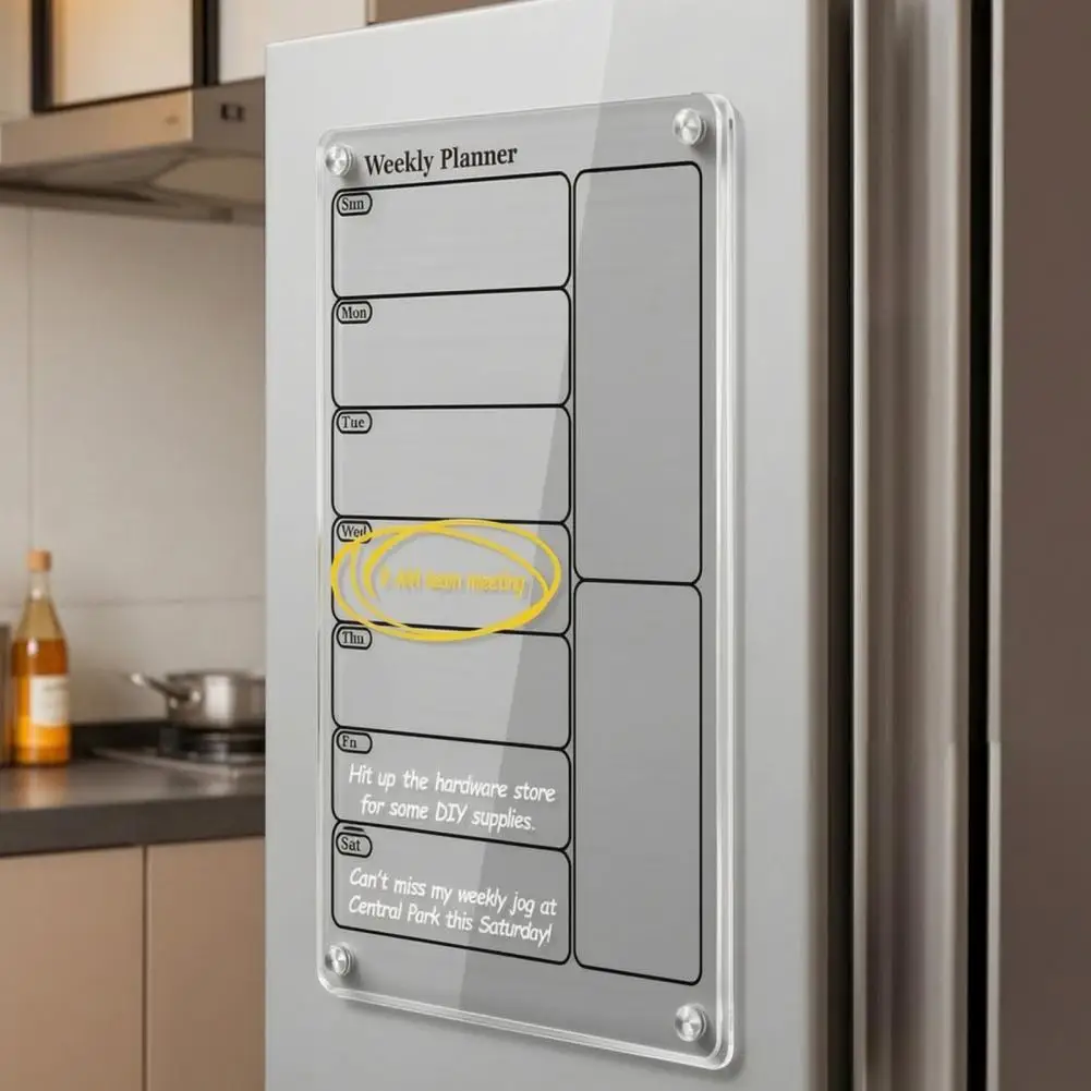 Magnetic Schedule Organizer Magnetic Refrigerator Calendar Acrylic Magnetic Dry Erase Board Calendar Monthly Weekly for Events