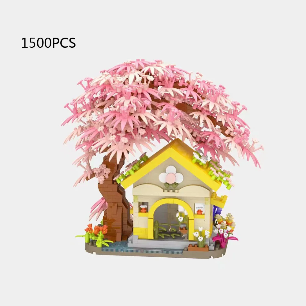 Creative Micro Diamond Block Wishing Tree Construction Building Brick Streetscape House Toys Figures Nanobricks For Kids Gifts