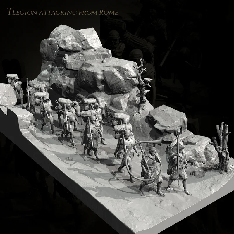 

38mm 50mm Roman Army Corps Resin Model Figure Gk Micro Miniature 3d Printed White Model Toy Unassembled And Unpainted Kit