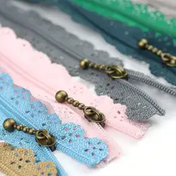 10 pcs 15-30cm #nylon closed tail lace hollow lace zipper pocket bag clothing closed color short zipper
