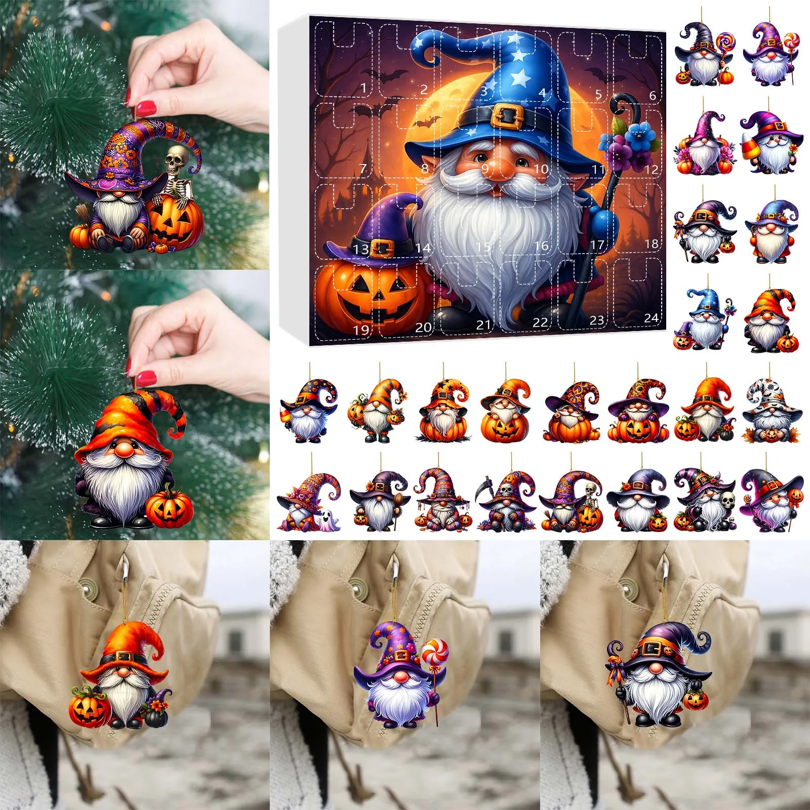 30 Second Sand Timers for Kids 1Set Of Halloween Dwarf Arrival Calendar 24 Day Halloween Countdown A 2D Toy Visual Timer Large