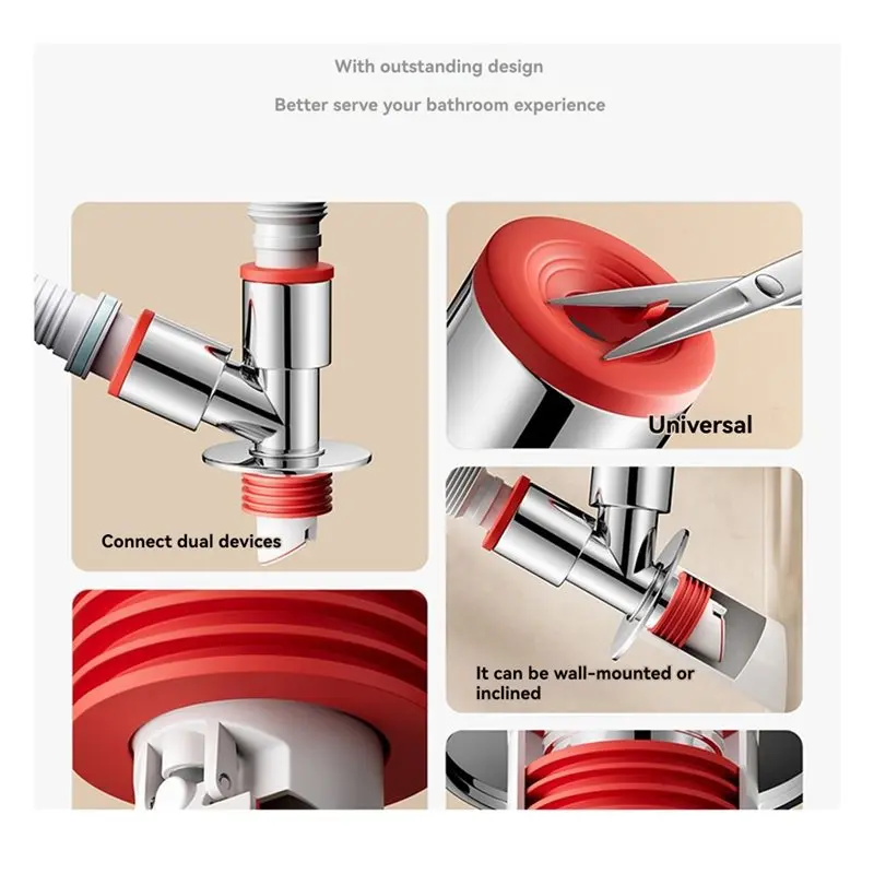 A02M-Floor Drain Connector Washing Machine/Dryer Downpipe Three-Way Water Distributor Drainage Channel Anti-Odor