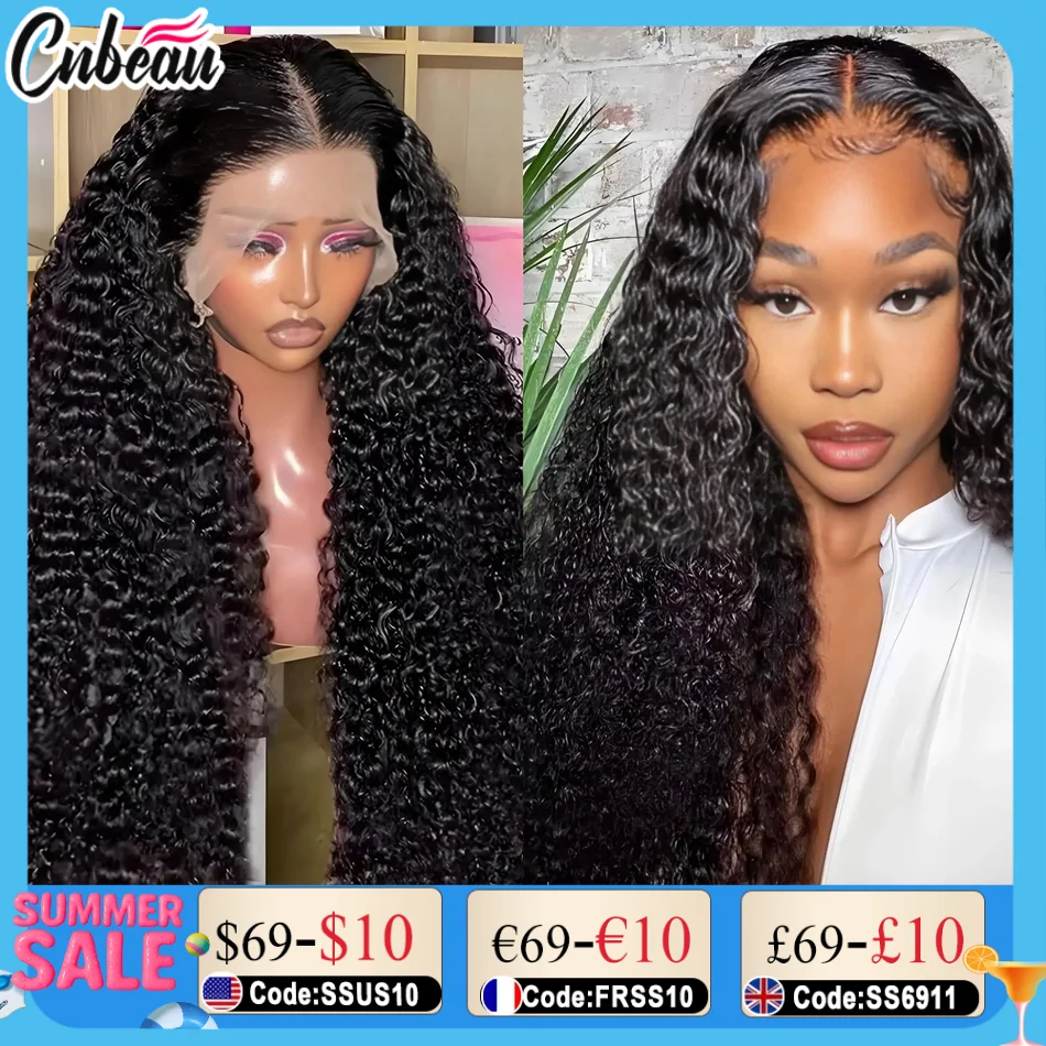 

200% Real 5x7 Glueless High Quality 13x4/13x6 Hd Lace Frontal Wigs Kinky Curly Preplucked Water Jerry Remy Human Hair Wear to Go