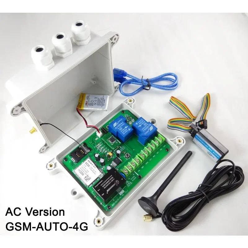 4G GSM Remote Relay Controller, 2 Channel SMS Call Switch, AC Power Remote Control Module, US/EU/AU Version Optional