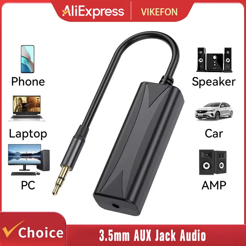 VIKEFON 3.5mm AUX Jack Audio Anti-interference Ground Loop N