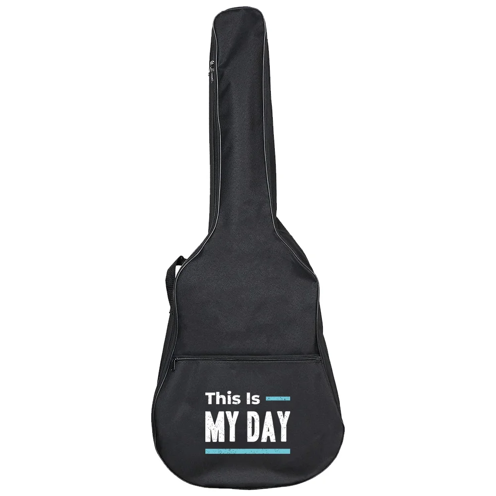 Guitar Bag Portable Guitar Case 31-41 Inch Acoustic Guitar Organizer Bag Adjustable Shoulder Strap Phrase Printing Series