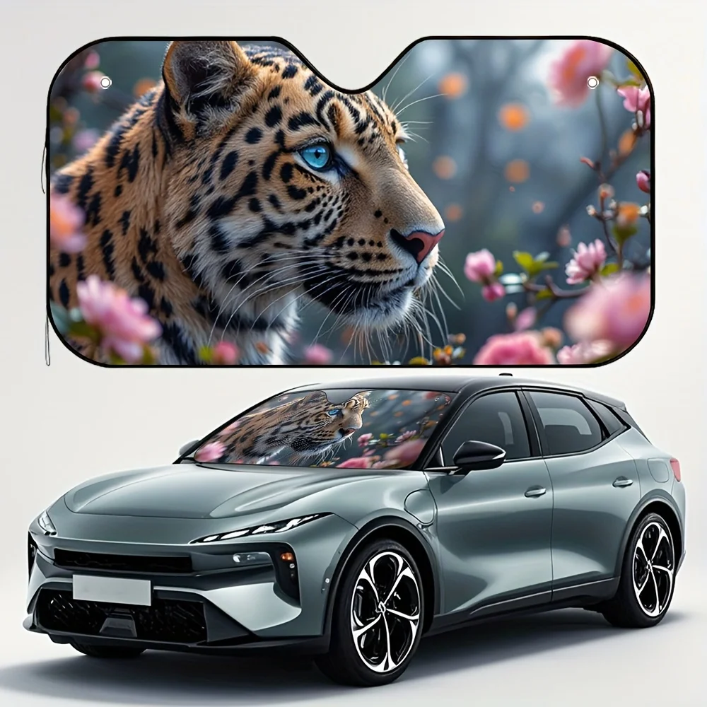 

1 шт., белый акварельный автомобильный солнцезащитный козырек Cheetah — защита от ультрафиолета премиум-класса, быстросъемный, универсальный, подходит для всех типов автомобилей, незаменимый Au