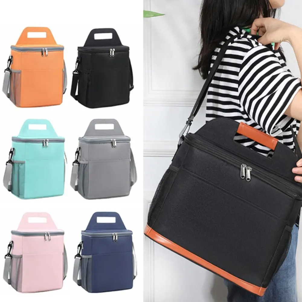

Large Capacity Insulated Cooler Bags Portable Thickened Ice Fridge Bag Durable Removable Strap Lunch Food Thermal Box Hiking